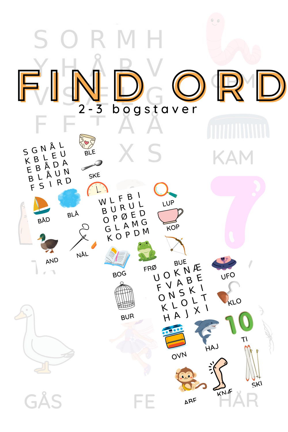 Billede af Find ord-opgaver til nybegynderen - print selv
